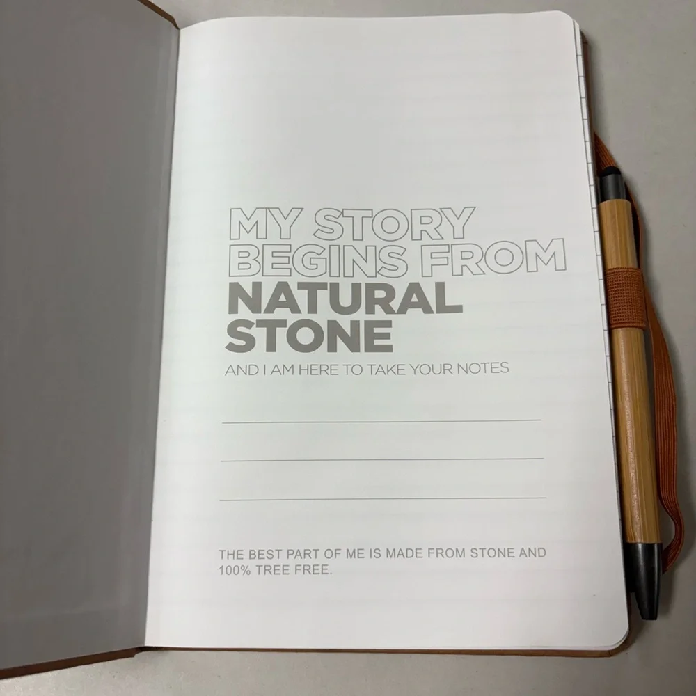 Leading For Growth natural stone journal book with pen